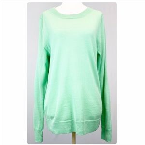🌿J. Crew Minty Crew Neck w/ Side Ribbing Detail